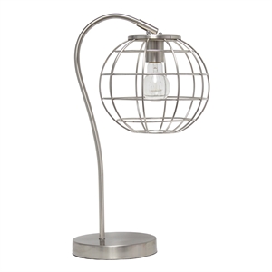 Lalia Home Metal Arched Cage Table Lamp in Brushed Nickel