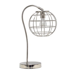 Lalia Home Metal Arched Cage Table Lamp in Chrome