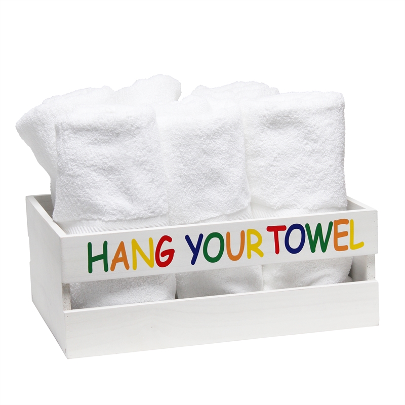 Elegant Designs Wood Large 3 Pc Bathroom Holder Set in White Wash