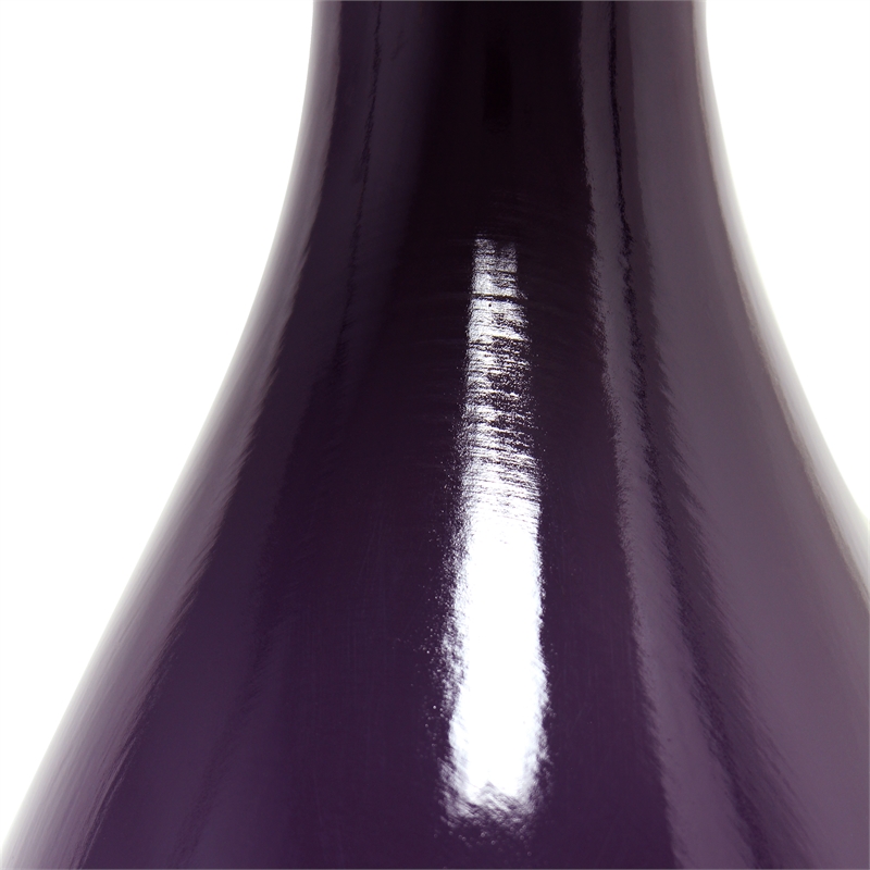 Elegant Designs Ceramic Curved Table Lamp in Purple with White Shade