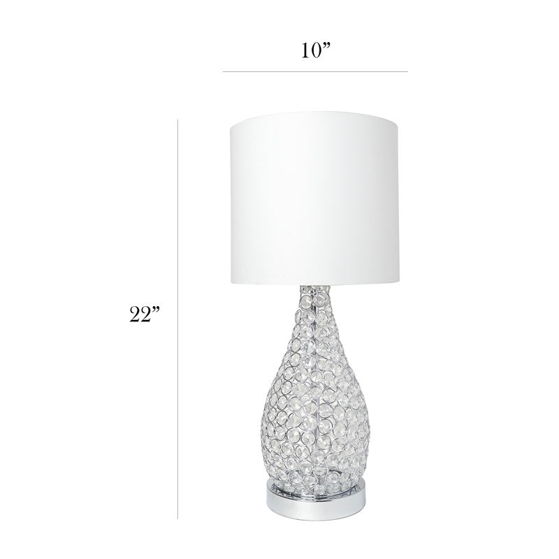 Elegant Designs Crystal Elipse Pinned Accent Table Lamp in Chrome
