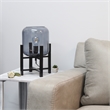 Simple Designs Glass Mounted Table Lamp in Black with Smoke Shade