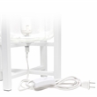 Simple Designs Glass Mounted Table Lamp in White with Clear Shade