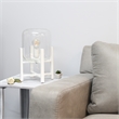 Simple Designs Glass Mounted Table Lamp in White with Clear Shade