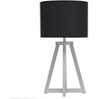 Simple Designs Wood Interlocked Triangle Table Lamp in Gray with Black Shade