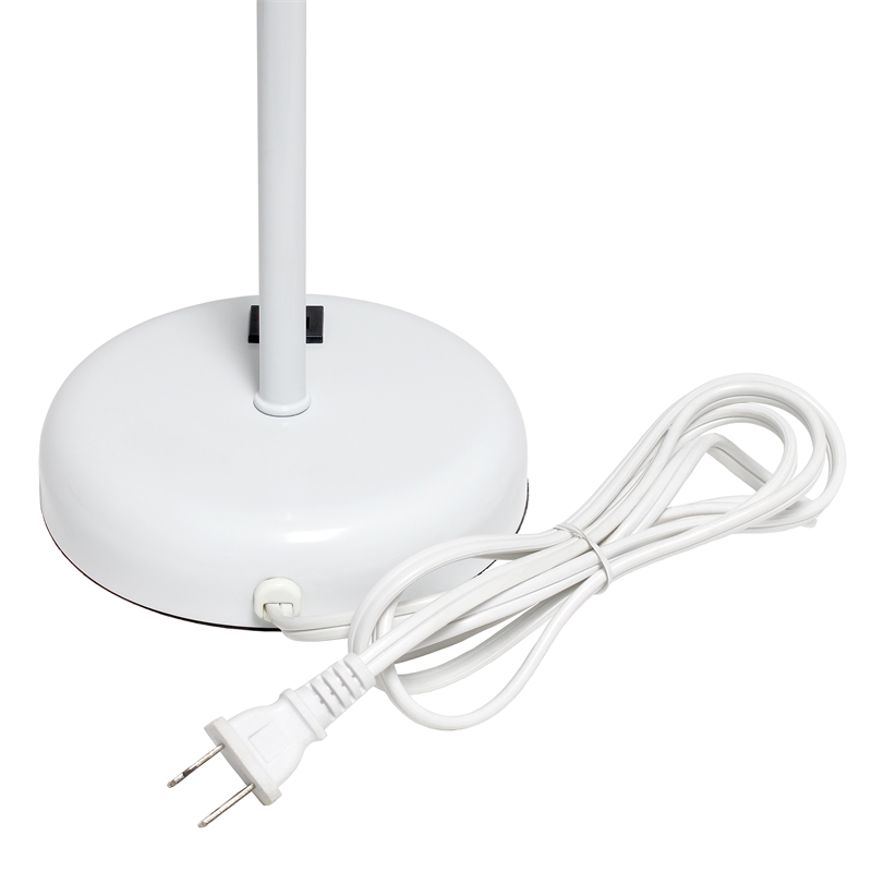 LimeLights Metal Stick Lamp w/ USB Port 2 Pack in White with Aqua Blue Shade