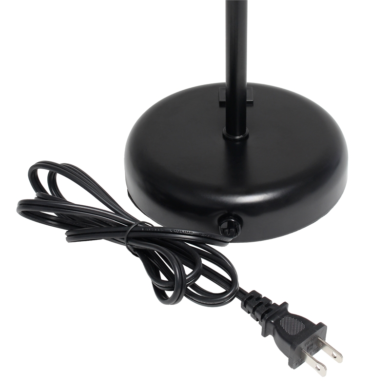 LimeLights Metal Stick Lamp w/ USB Port 2 Pack in Black with White Shade