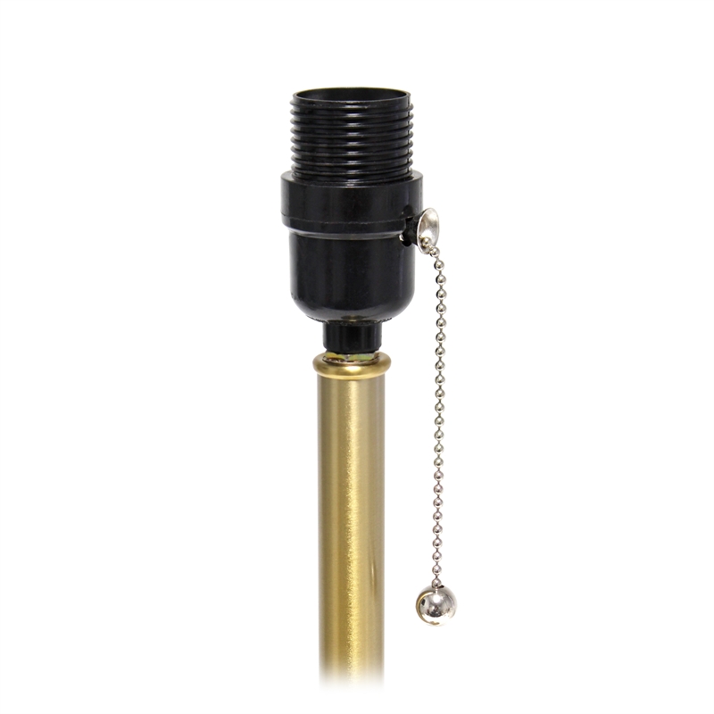 Simple Designs Metal Tapered Table Lamp in Gold with Polka Dot Shade