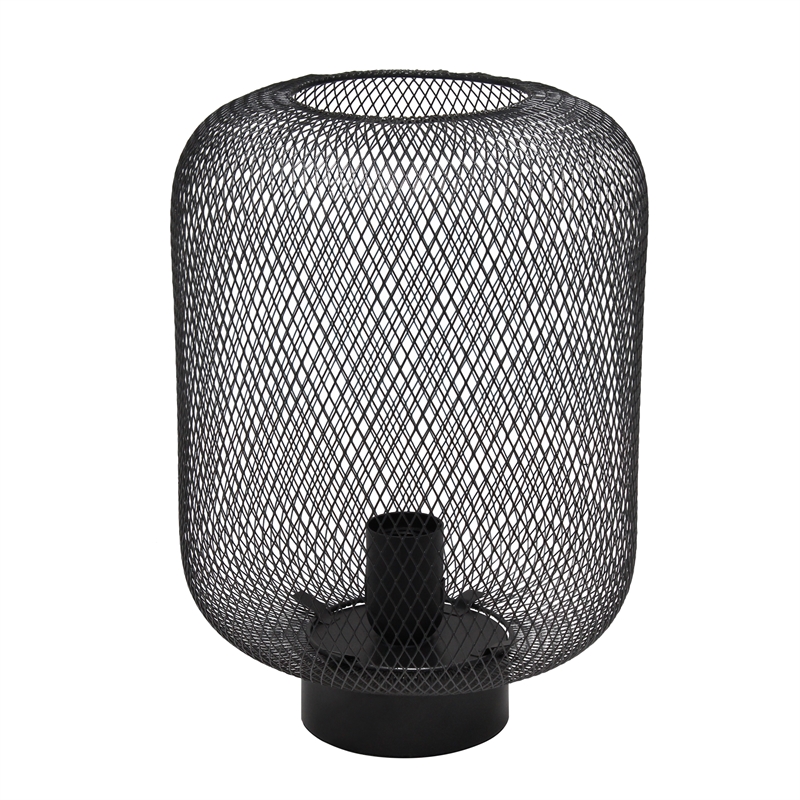 Simple Designs Metal Mesh Industrial Table Lamp in Black