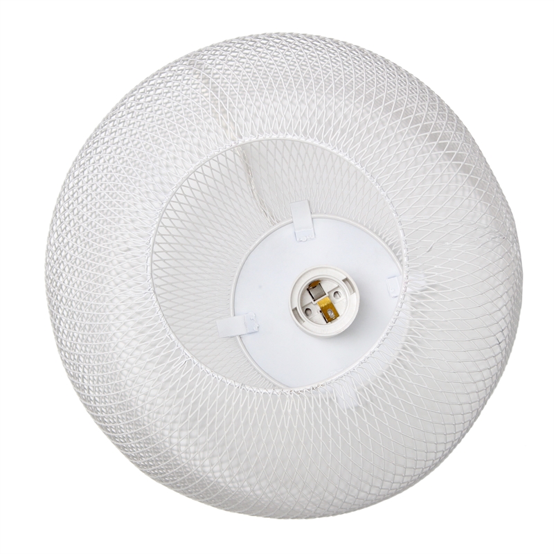 Simple Designs Metal Mesh Industrial Table Lamp in White