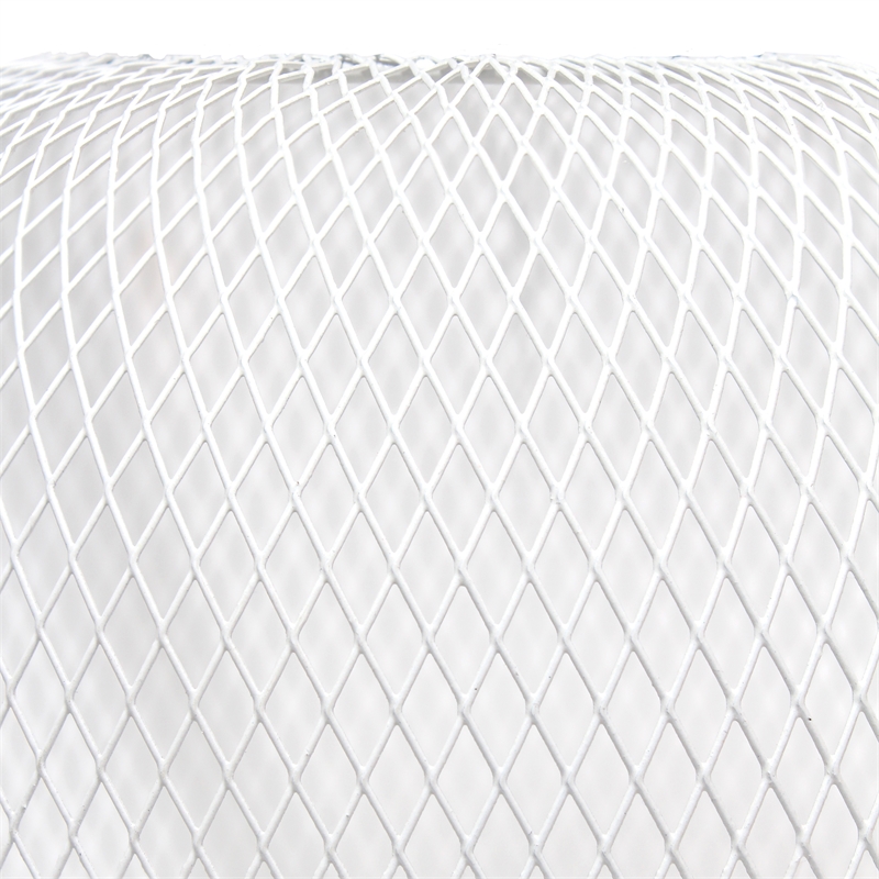 Simple Designs Metal Mesh Industrial Table Lamp in White