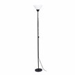 Simple Designs Metal Stick Torchiere Floor Lamp in Black