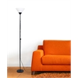 Simple Designs Metal Stick Torchiere Floor Lamp in Black