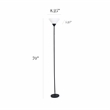 Simple Designs Metal Stick Torchiere Floor Lamp in Black