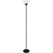 Simple Designs Metal Stick Torchiere Floor Lamp in Black