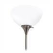 Simple Designs Metal Stick Torchiere Floor Lamp in Silver