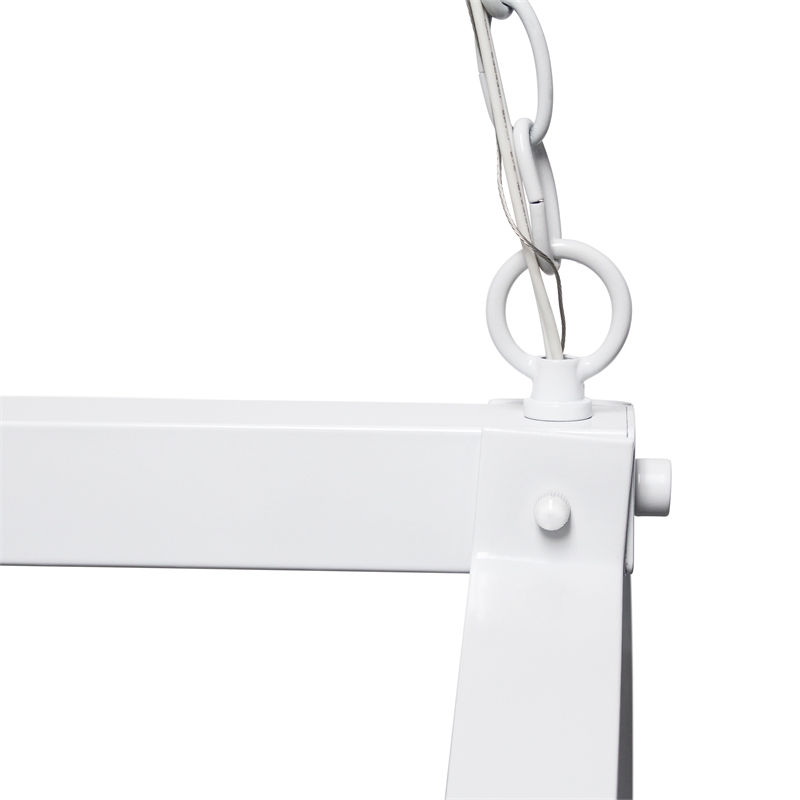 Elegant Designs Metal 2 Down Light Kitchen Pot Rack in White