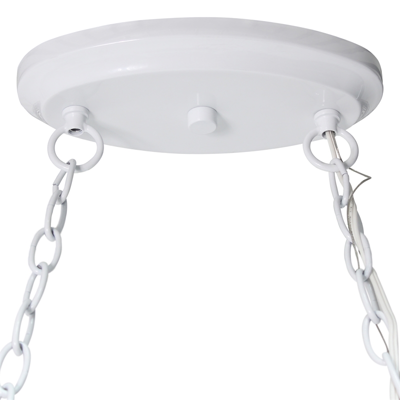 Elegant Designs Metal 2 Down Light Kitchen Pot Rack in White