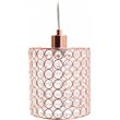 Elegant Designs Crystal 1 Light Elipse Cylinderical Pendant in Rose Gold