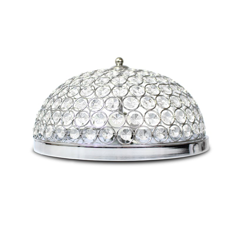 Elegant Designs Crystal Ellipse Flush Mount Ceiling Light in Chrome
