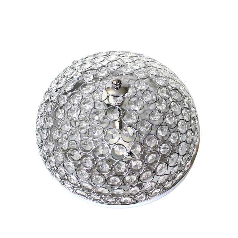 Elegant Designs Crystal Ellipse Flush Mount Ceiling Light in Chrome