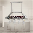 Elegant Designs Metal Overhead Wine Rack with 2 Light LEDs in Brushed Nickel