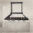 Elegant Designs Metal Overhead Wine Rack with 2 Light LEDs in Oil Rubbed Bronze