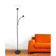 Simple Designs Metal Floor Lamp w/ Reading Light in Black