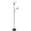 Simple Designs Metal Floor Lamp w/ Reading Light in Black
