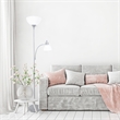 Simple Designs Metal Floor Lamp w/ Reading Light in Silver