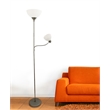 Simple Designs Metal Floor Lamp w/ Reading Light in Silver