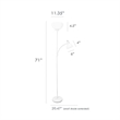 Simple Designs Metal Floor Lamp w/ Reading Light in White
