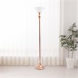 Elegant Designs Metal 1 Light Torchiere Floor Lamp in Rose Gold with White Shade