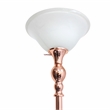 Elegant Designs Metal 1 Light Torchiere Floor Lamp in Rose Gold with White Shade