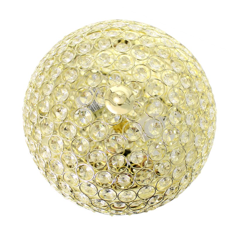 Elegant Designs Crystal 2 Light Flush Mount Ceiling Light in Gold
