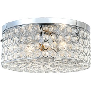 Elegant Designs Metal 10&quot Ellipse Round Flush Mount Ceiling Light in Chrome