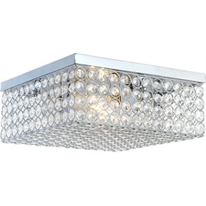 Elegant Designs Metal 12&quot Ellipse Square Flush Mount Ceiling Light in Chrome
