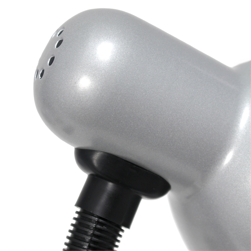 Simple Designs Metal Basic Flexible Neck Desk Lamp in Silver with Silver Shade