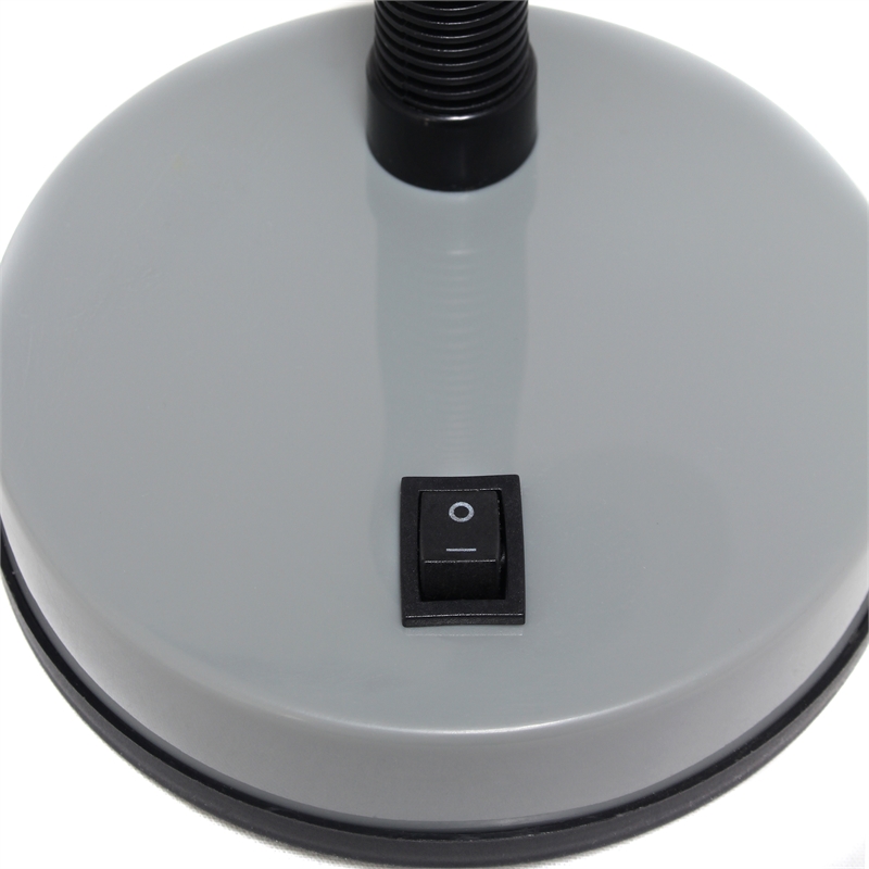 Simple Designs Metal Basic Flexible Neck Desk Lamp in Silver with Silver Shade
