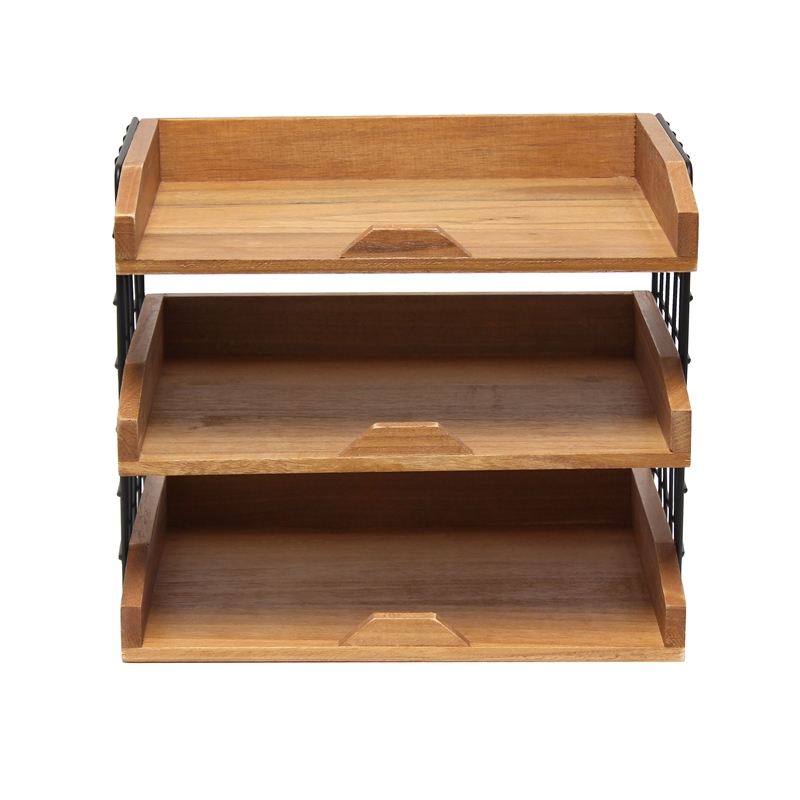 Elegant Designs Home Office Wood Desk Organizer Mail Letter Tray Natural Wood