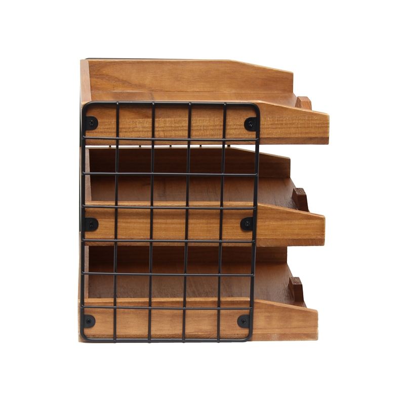 Elegant Designs Home Office Wood Desk Organizer Mail Letter Tray Natural Wood