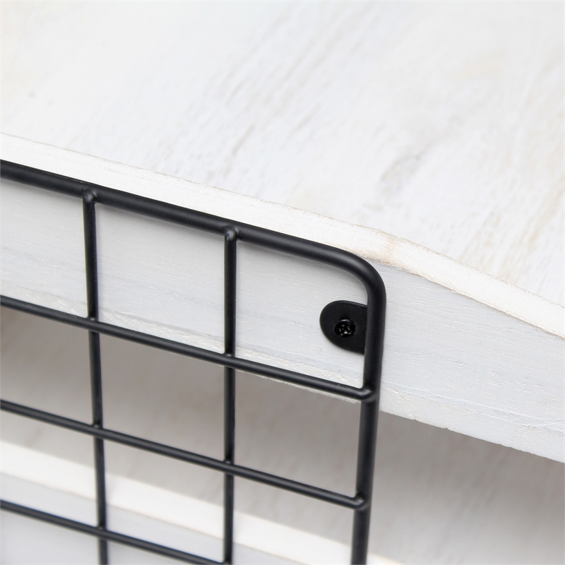 Elegant Designs Home Office Wood Desk Organizer Mail Letter Tray White Wash