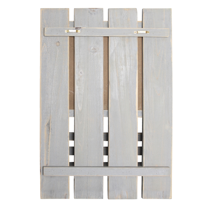 Elegant Designs Chalkboard Sign with Key Holder Hooks Gray Wash
