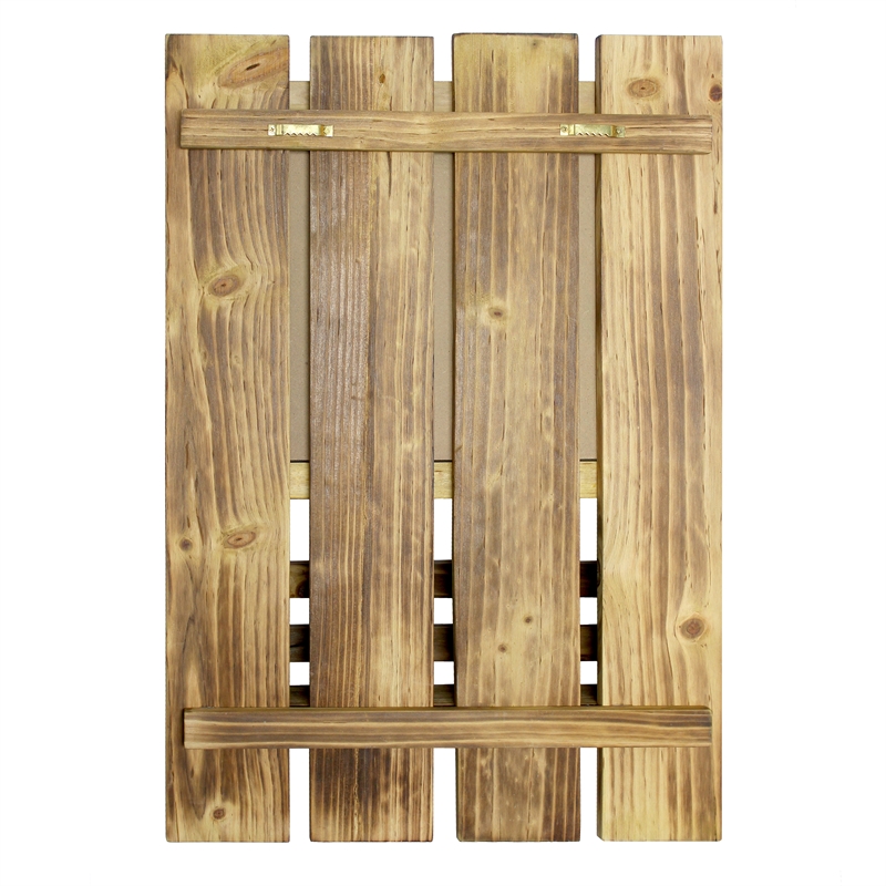 Elegant Designs Chalkboard Sign with Key Holder Hooks Natural Wood