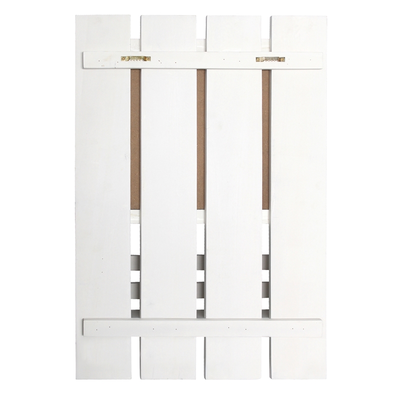Elegant Designs Chalkboard Sign with Key Holder Hooks White Wash