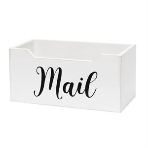 Elegant Designs Tabletop Script Word &quotMail&quot Organizer Box  White Wash