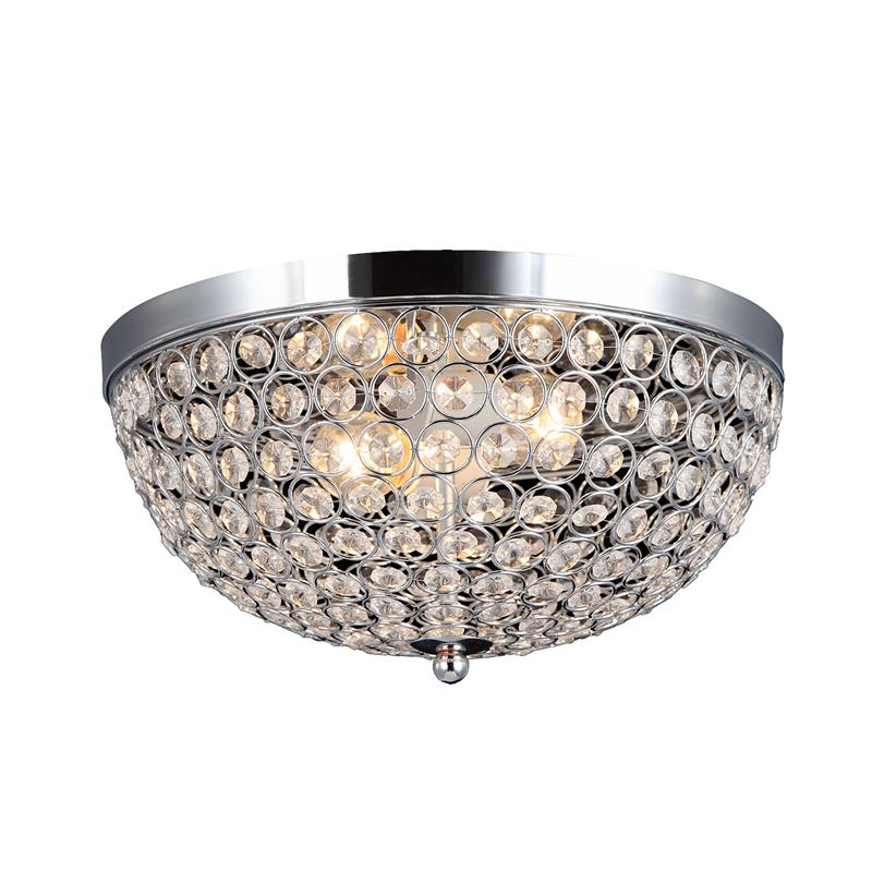 Lalia Home Crystal Glam 2 Light Ceiling Flush Mount Chrome