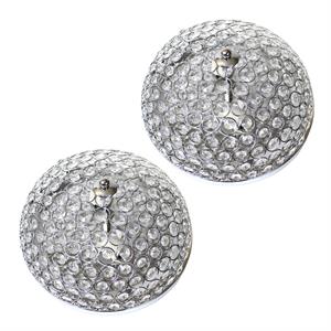 Lalia Home Crystal Glam 2 Light Ceiling Flush Mount 2 Pack Chrome