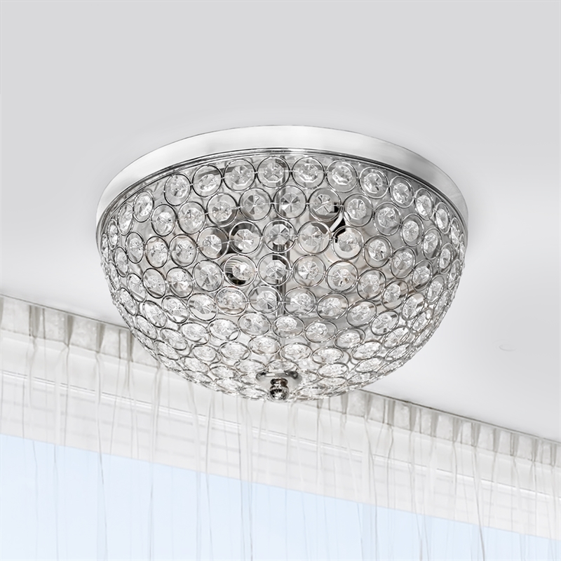 Lalia Home Crystal Glam 2 Light Ceiling Flush Mount 2 Pack Chrome