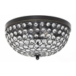 Lalia Home Crystal Glam 2 Light Ceiling Flush Mount Restoration Bronze
